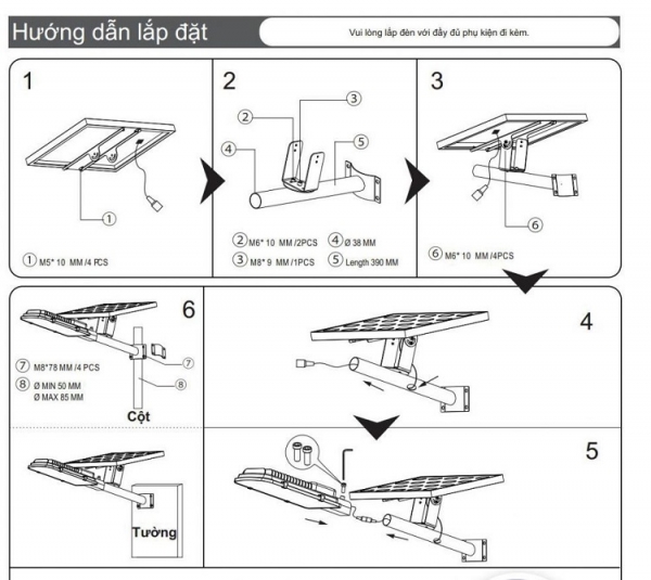 Hướng dẫn lắp đặt đèn năng lượng mặt trời đúng cách đơn giản tại nhà